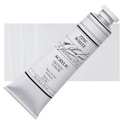 M. Graham Artists' Acrylic - Zinc White, 2 oz tube and swatch