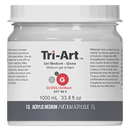 Tri-Art Acrylic Gel Medium - Gloss, 1 L bottle