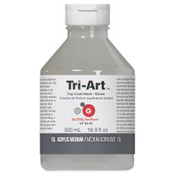 Tri-Art Top Coat Mediums - Front view of bottle of 500 ml Hard Gloss Medium