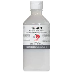 Tri-Art Top Coat Mediums - Front view of bottle of 250 ml Soft Gloss Medium