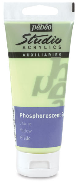 Pebeo Phosphorescent Gel - Yellow Tube upright