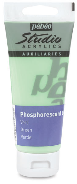 Pebeo Phosphorescent Gel - Green Tube upright