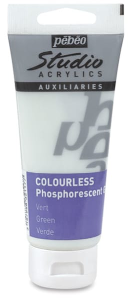 Pebeo Phosphorescent Gel - Colourless Green Tube upright