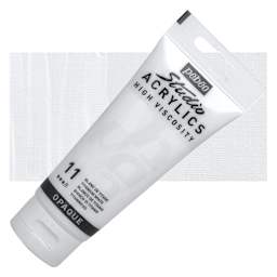 Pebeo High Viscosity Acrylic - Titanium White, 100 ml tube and swatch