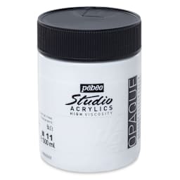 Pebeo High Viscosity Acrylics - Titanium White, 500 ml jar