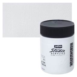 Pebeo High Viscosity Acrylic - Titanium White, 500 ml jar and swatch