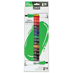 Pebeo High Viscosity Acrylics - Set of 18, Assorted Colors, 12 ml, Tubes (In packaging)