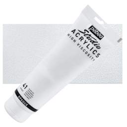 Pebeo High Viscosity Acrylic - Vivid White, 250 ml, Tube and swatch