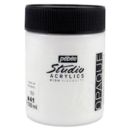 Pebeo High Viscosity Acrylics - Vivid White, 500 ml, Jar (Front)