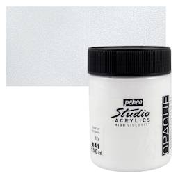 Pebeo High Viscosity Acrylic - Vivid White, 500 ml, Jar and swatch