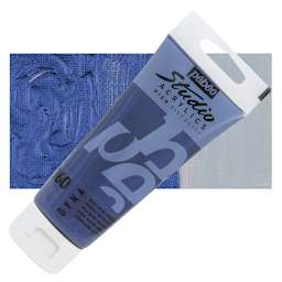 Pebeo High Viscosity Acrylic - Iridescent Blue/Black, 100 ml tube and swatch