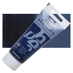 Pebeo High Viscosity Acrylic - Payne's Grey, 100 ml tube and swatch
