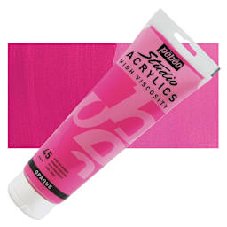 Pebeo High Viscosity Acrylic - Opaque Vivid Pink, 250 ml, Tube and swatch