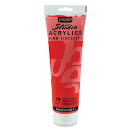 Pebeo High Viscosity Acrylics - Transparent Vermilion, 250 ml, Tube (Front)