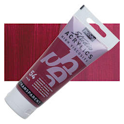 Pebeo High Viscosity Acrylic - Alizarin Crimson, 100 ml tube and swatch