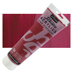 Pebeo High Viscosity Acrylic - Alizarin Crimson, 250 ml, Tube and swatch