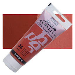 Pebeo High Viscosity Acrylic - Red Ochre, 100 ml tube and swatch