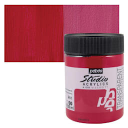 Pebeo High Viscosity Acrylic - Primary Magenta, 500 ml, Jar and swatch