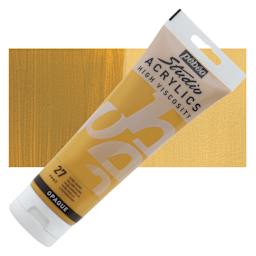 Pebeo High Viscosity Acrylics - Yellow Ochre, 250 ml Tube and swatch