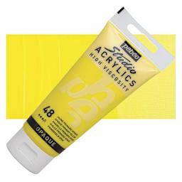 Pebeo High Viscosity Acrylic - Opaque Primary Yellow, 100 ml, Swatch with Tube