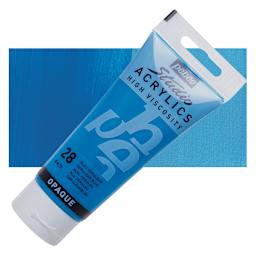 Pebeo High Viscosity Acrylic - Cerulean Blue, 100 ml tube and swatch