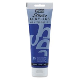 Pebeo High Viscosity Acrylics - Dark Ultramarine Blue, 250 ml Tube