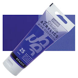 Pebeo High Viscosity Acrylic - Opaque Light Ultramarine Blue, 100 ml, Swatch with Tube