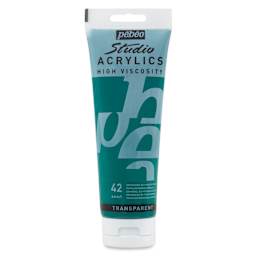 Pebeo High Viscosity Acrylics - Phthalocyanine Emerald, 250 ml Tube