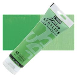 Pebeo High Viscosity Acrylics - Cadmium Green Hue, 250 ml Tube and swatch