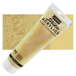 Pebeo High Viscosity Acrylic - Gold, 250 ml, Tube and swatch
