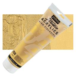 Pebeo High Viscosity Acrylic - Precious Gold, 250 ml, Tube and swatch