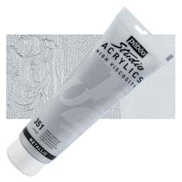 Pebeo High Viscosity Acrylic - Silver, 250 ml, Tube and swatch