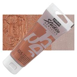 Pebeo High Viscosity Acrylic - Iridescent Copper, 100 ml tube and swatch