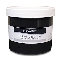Chroma Atelier Interactive Artists' Acrylics - Carbon Black, Liter jar