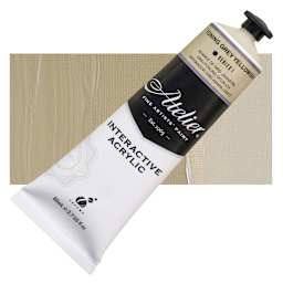 Chroma Atelier Interactive Artists' Acrylic - Toning Gray Yellowish, 80 ml tube and swatch