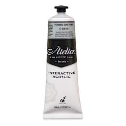 Chroma Atelier Interactive Artists' Acrylics - Toning Gray Mid, 80 ml tube