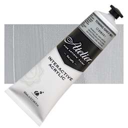Chroma Atelier Interactive Artists' Acrylic - Toning Gray Mid, 80 ml tube and swatch