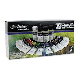 Chroma Atelier Interactive Artists' Acrylics - Plein Air Painting Set (Angled view of packaging)