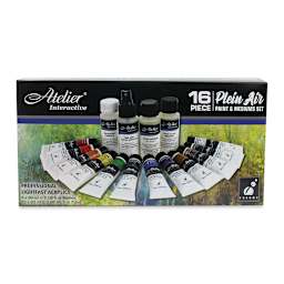 Chroma Atelier Interactive Artists' Acrylics - Plein Air Painting Set, Set of 12 colors, 20 ml tubes (Front of packaging)