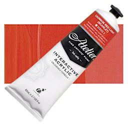 Chroma Atelier Interactive Artists' Acrylic - Cadmium Red Light (Scarlet), 80 ml tube and swatch