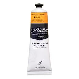 Chroma Atelier Interactive Artists' Acrylics - Cadmium Yellow Deep, 80 ml tube