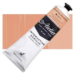 Chroma Atelier Interactive Artists' Acrylic - Naples Yellow Reddish, 80 ml tube and swatch