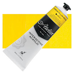 Chroma Atelier Interactive Artists' Acrylic - Cadmium Yellow Medium, 80 ml tube and swatch