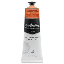 Chroma Atelier Interactive Artists' Acrylics - Transparent Perinone Orange, 80 ml tube