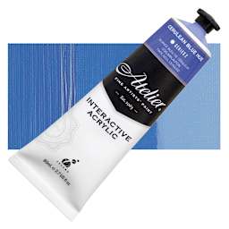 Chroma Atelier Interactive Artists' Acrylic - Cerulean Blue Hue, 80 ml tube and swatch