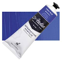 Chroma Atelier Interactive Artists' Acrylic - Cobalt Blue, 80 ml tube and swatch
