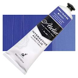 Chroma Atelier Interactive Artists' Acrylic - Cobalt Blue Hue, 80 ml tube and swatch