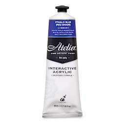 Chroma Atelier Interactive Artists' Acrylics - Pthalo Blue (Red Shade), 80 ml tube