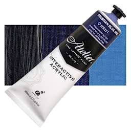 Chroma Atelier Interactive Artists' Acrylic - Prussian Blue Hue, 80 ml tube and swatch