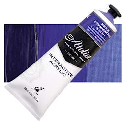 Chroma Atelier Interactive Artists' Acrylic - French Ultramarine Blue, 80 ml tube and swatch